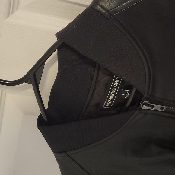 Members Only Elongated Leather Jacket Black Large - Picture 9 of 9